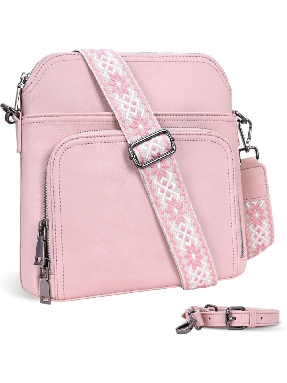 Stylish Leather Crossbody Bag for Women - Versatile Purse with Built-in Wallet